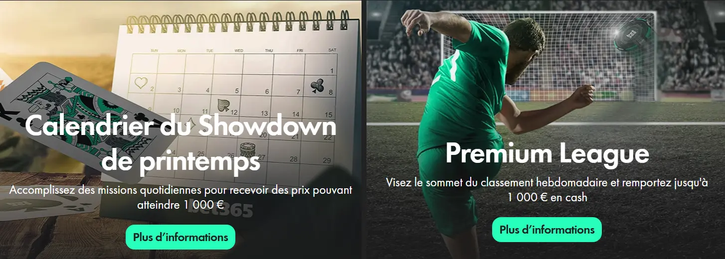 Calendrier du Showdown de printemps Bet365